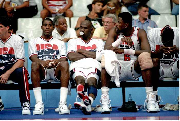1992 Barcelona Summer Olympic Games - Magic Johnson, Michael Jordan, Patrick Ewing